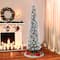 7.5ft. Pre-Lit Flocked Portland Pine Slim Artificial Christmas Tree, Clear Lights